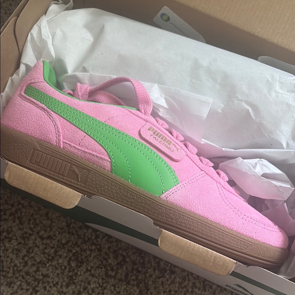Puma Vibrant Pink and Green Sneakers
